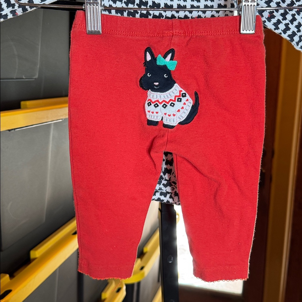 Carter’s Scottie Dog 2-Piece Holiday Outfit Long Sleeve Bodysuit + Red Pants 6M - Picture 11 of 12